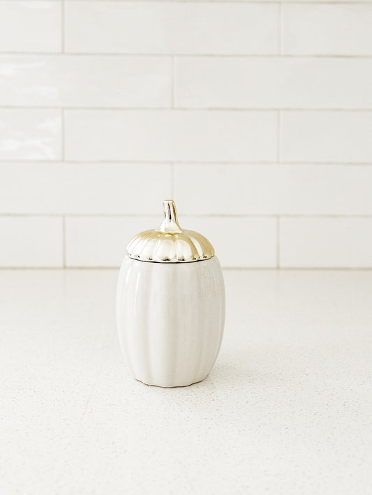 Silver Lidded Pumpkin Candle - Pumpkin Sugar