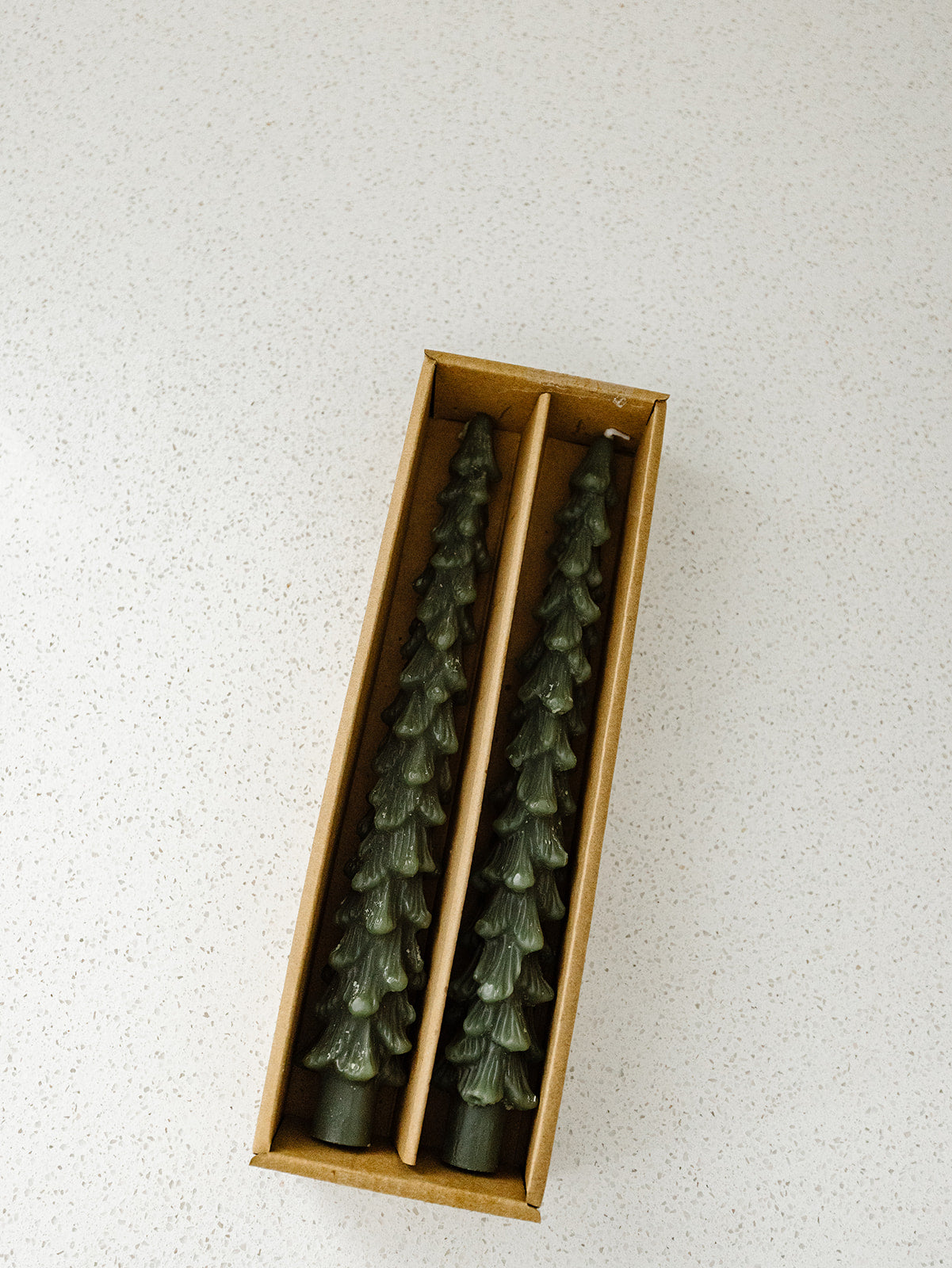 Green Tree Shaped Taper Set of 2 - 2 sizes