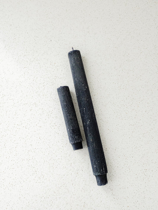 Black Pleated Candle - 2 Sizes