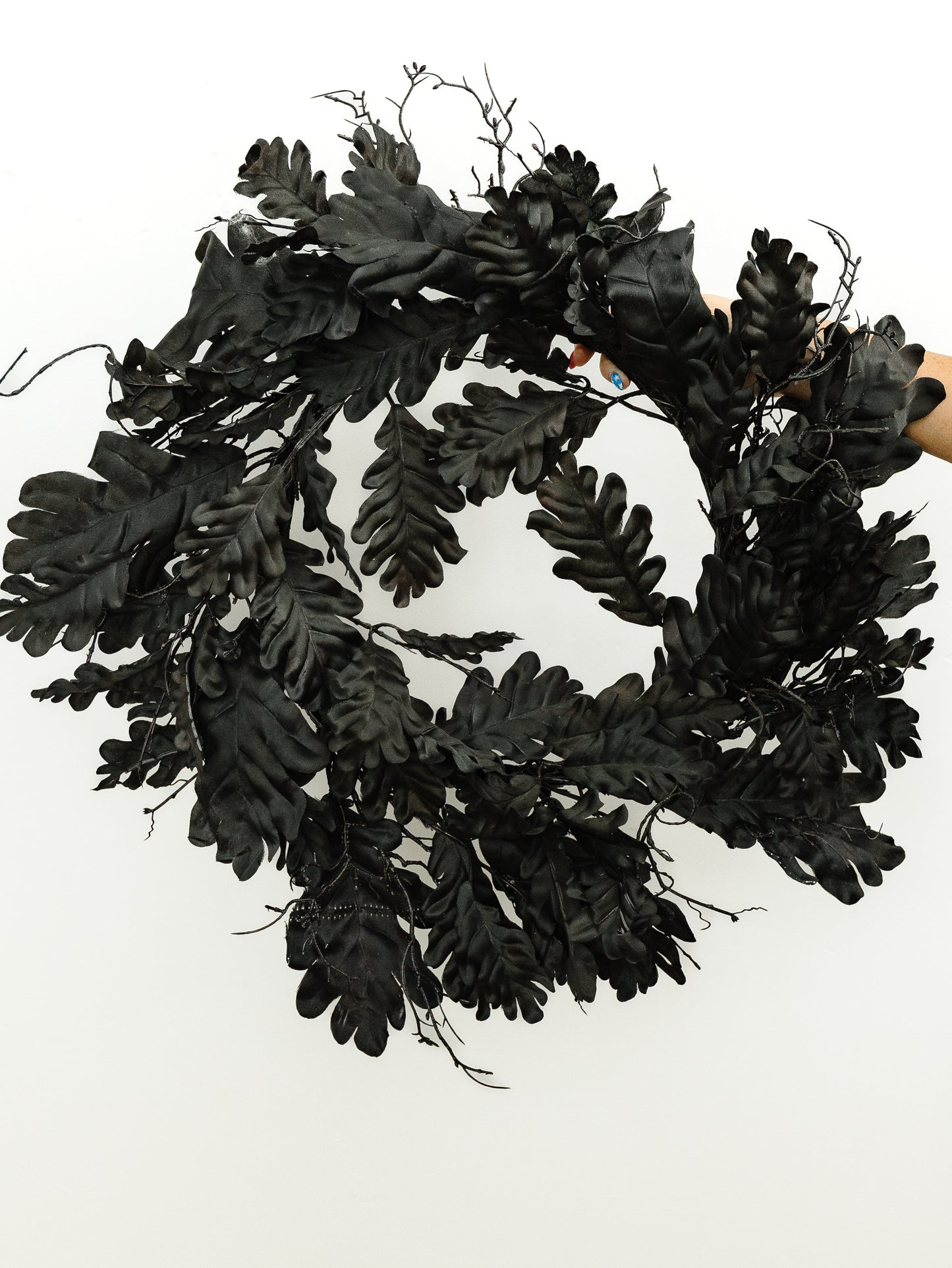 Halloween Black Oak Wreath - 24"