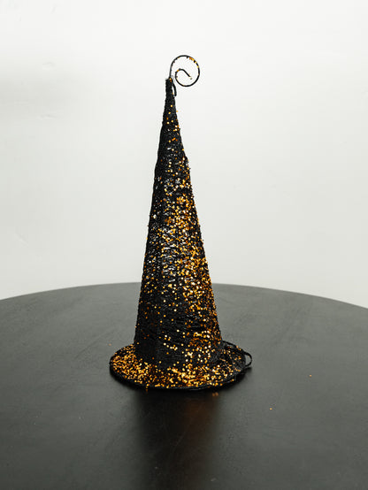 Black Glitter Wire Witches Hats - 3 Sizes