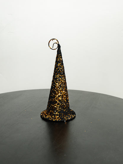 Black Glitter Wire Witches Hats - 3 Sizes