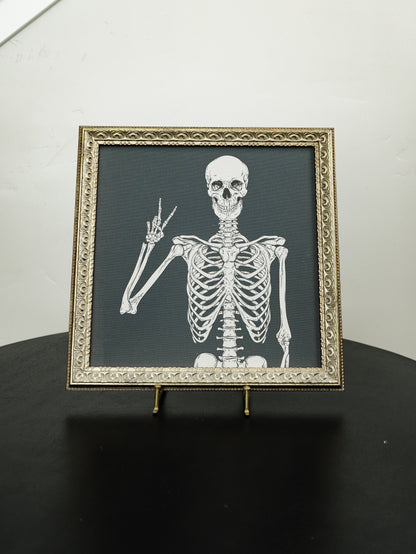 Halloween Skeleton Framed Art