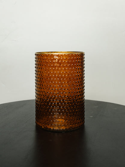 Brown Dot Embossed Vase with Gold Rim - 3 Sizes