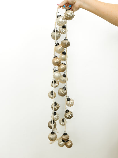Taupe and Cream Mercury Ornament Garland