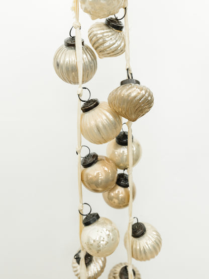 Taupe and Cream Mercury Ornament Garland