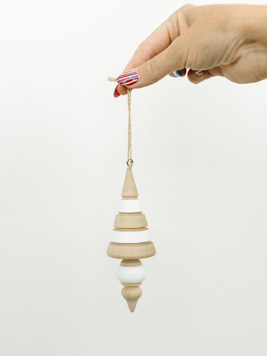 Wood Icicle Ornament - 6"