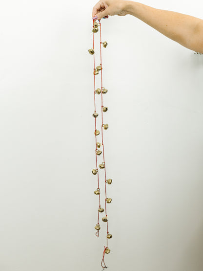 Bell Garland on Red Cord - 72"