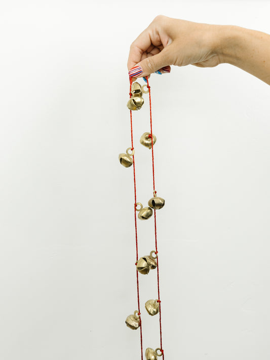 Bell Garland on Red Cord - 72"