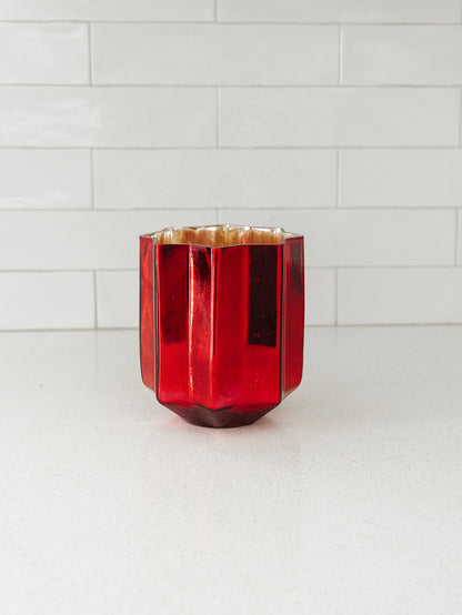 Speckled Red Mercury Glass Star Containers - 3 Sizes