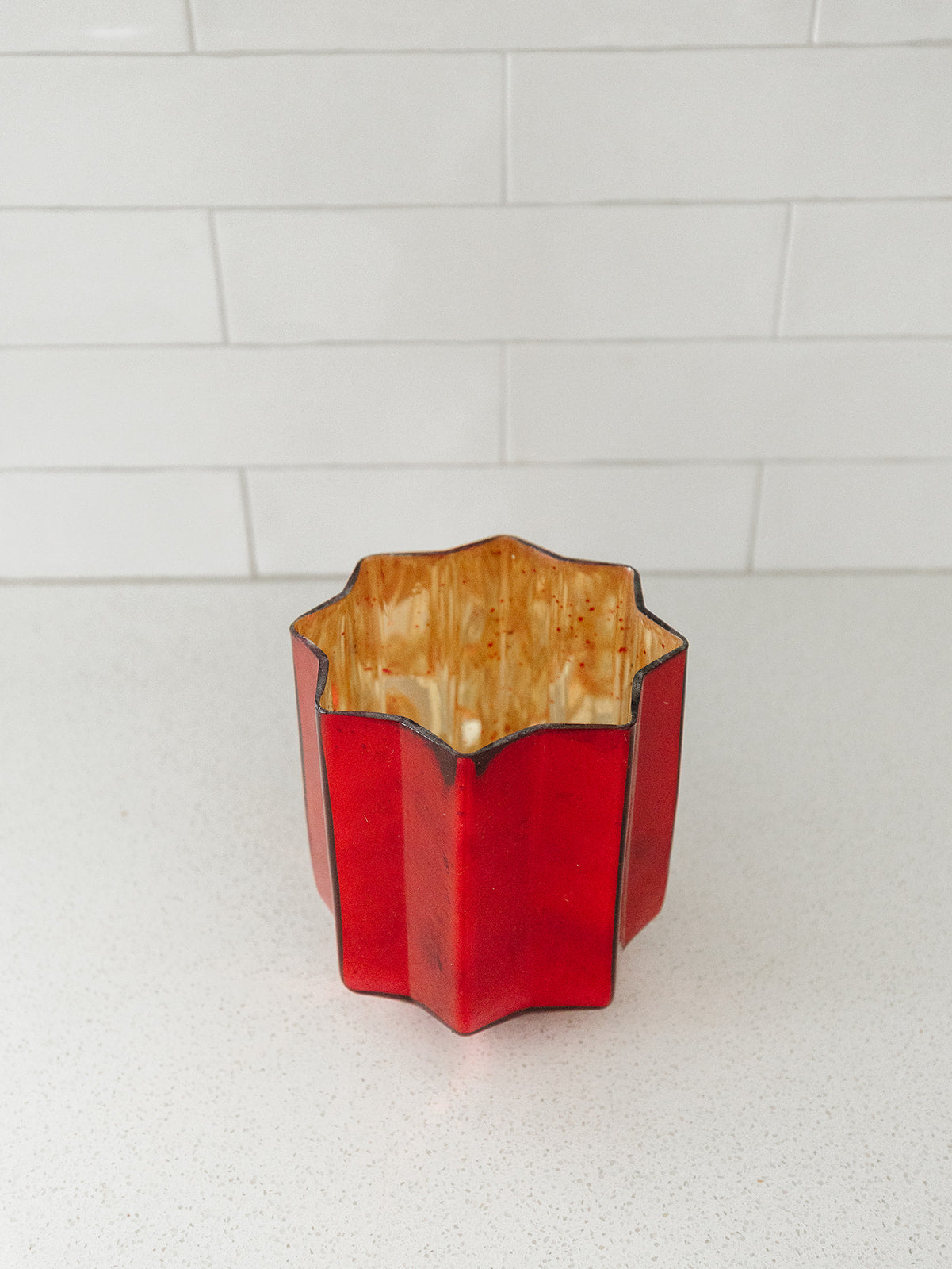 Speckled Red Mercury Glass Star Containers - 3 Sizes