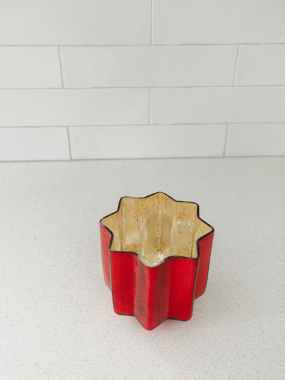 Speckled Red Mercury Glass Star Containers - 3 Sizes