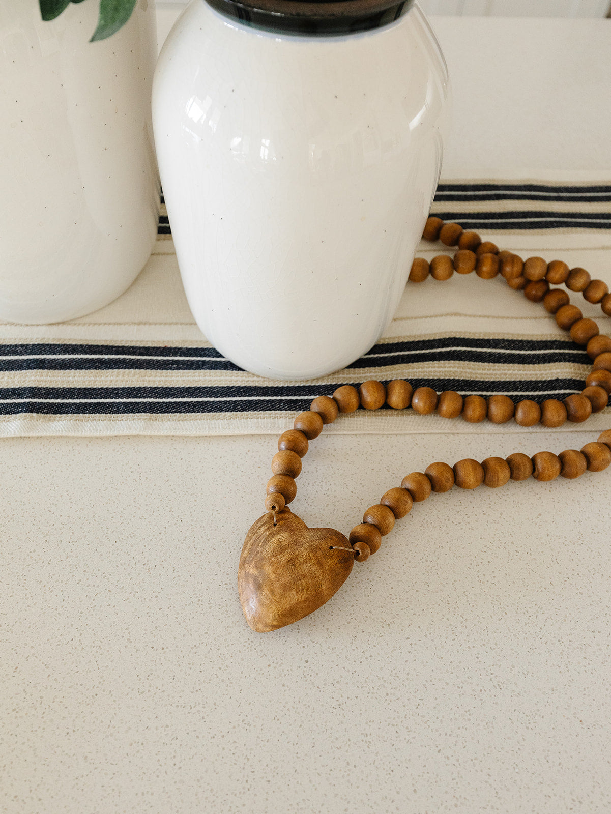 Wood Heart Beads