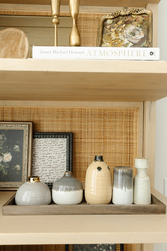 Set of Vases with Wood Tray