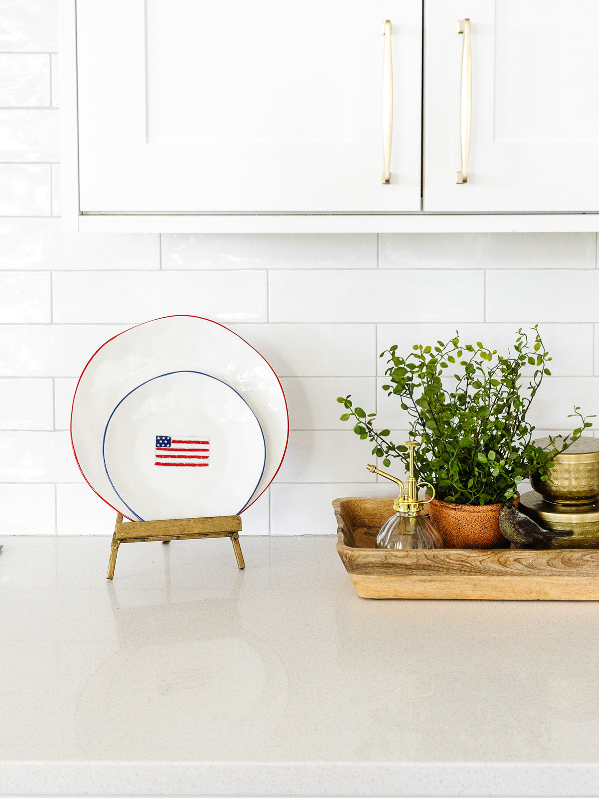 Red Rimmed Dinner Plate