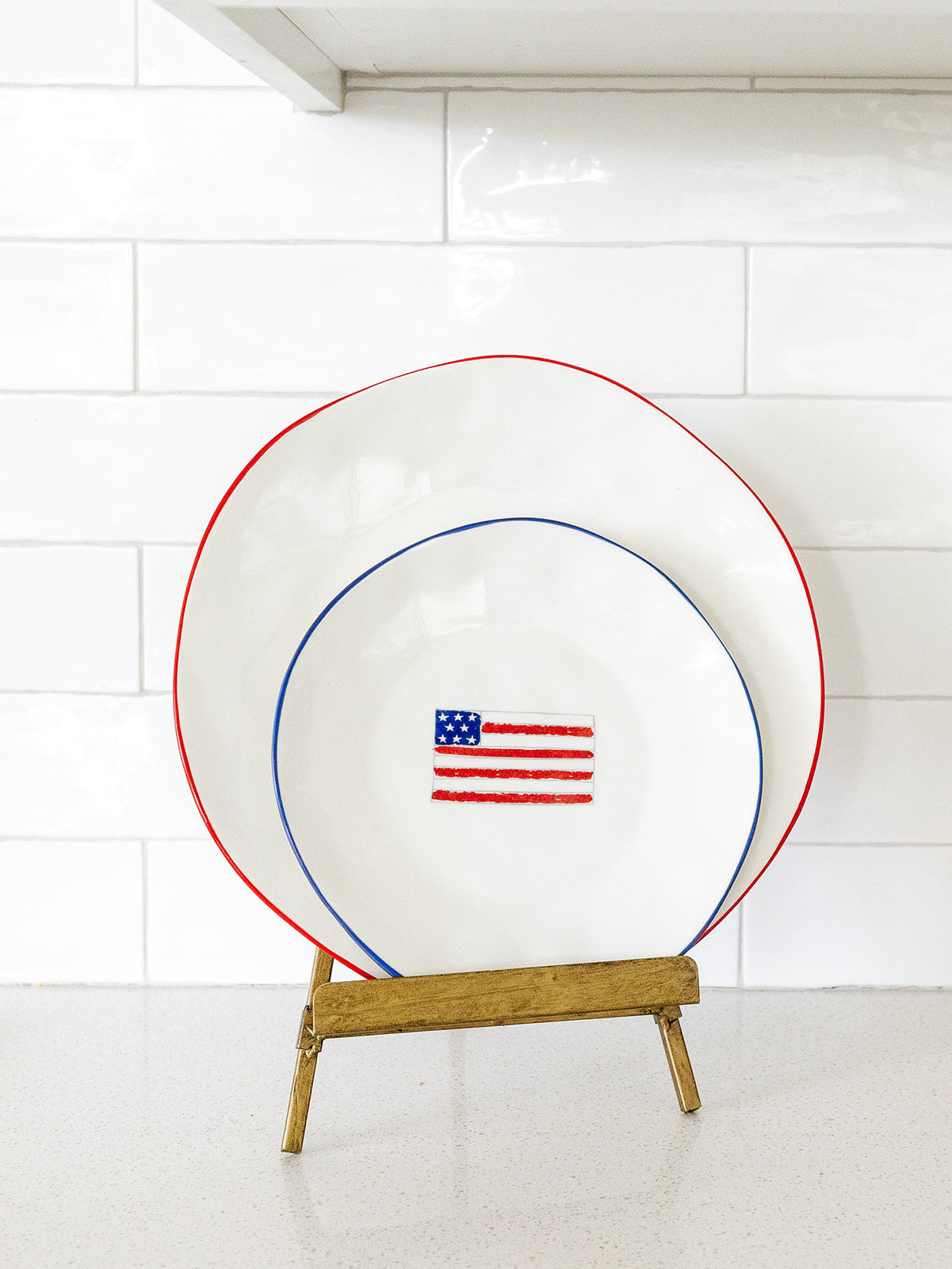 Red Rimmed Dinner Plate