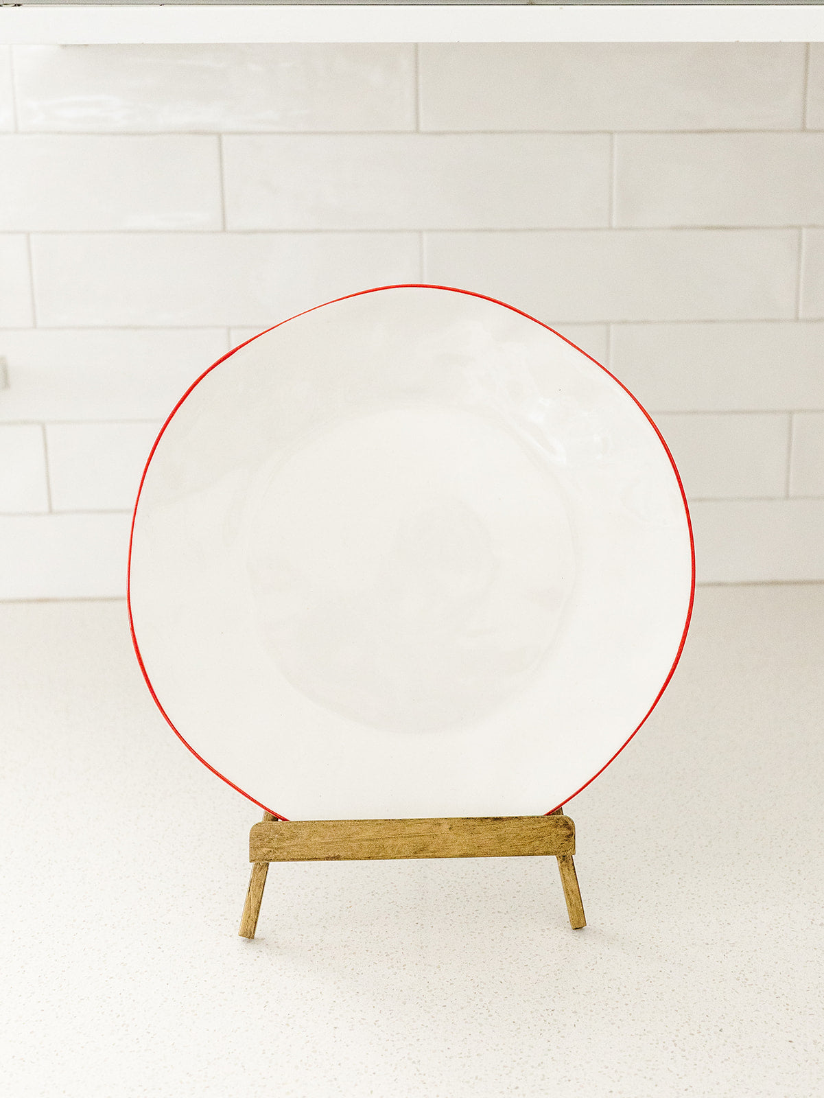 Red Rimmed Dinner Plate