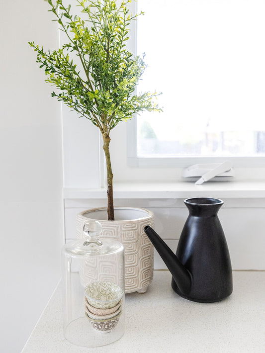 Black Stoneware Watering Can