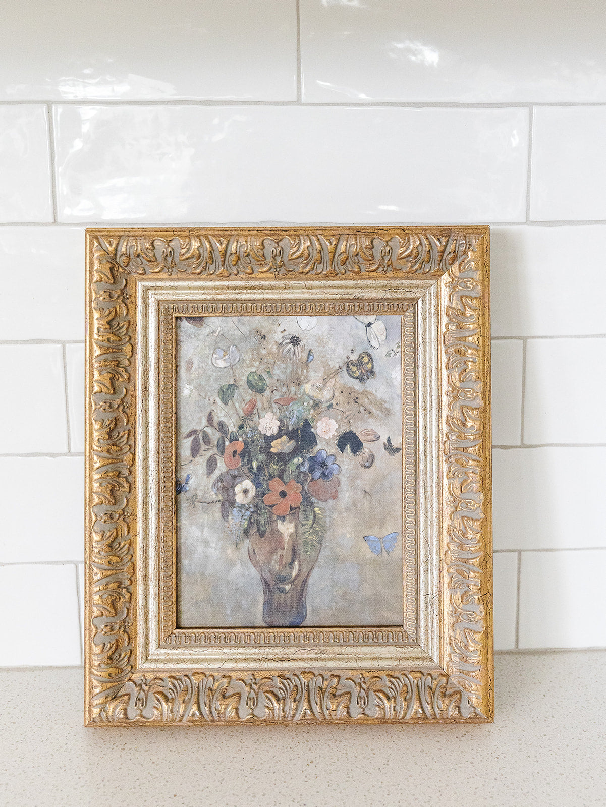 Butterflies Among the Flowers Framed Art