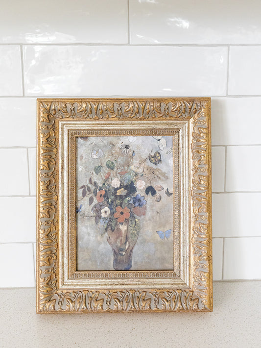 Butterflies Among the Flowers Framed Art