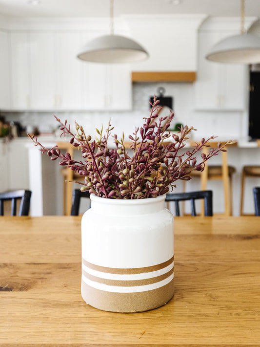 Tan Striped Vase