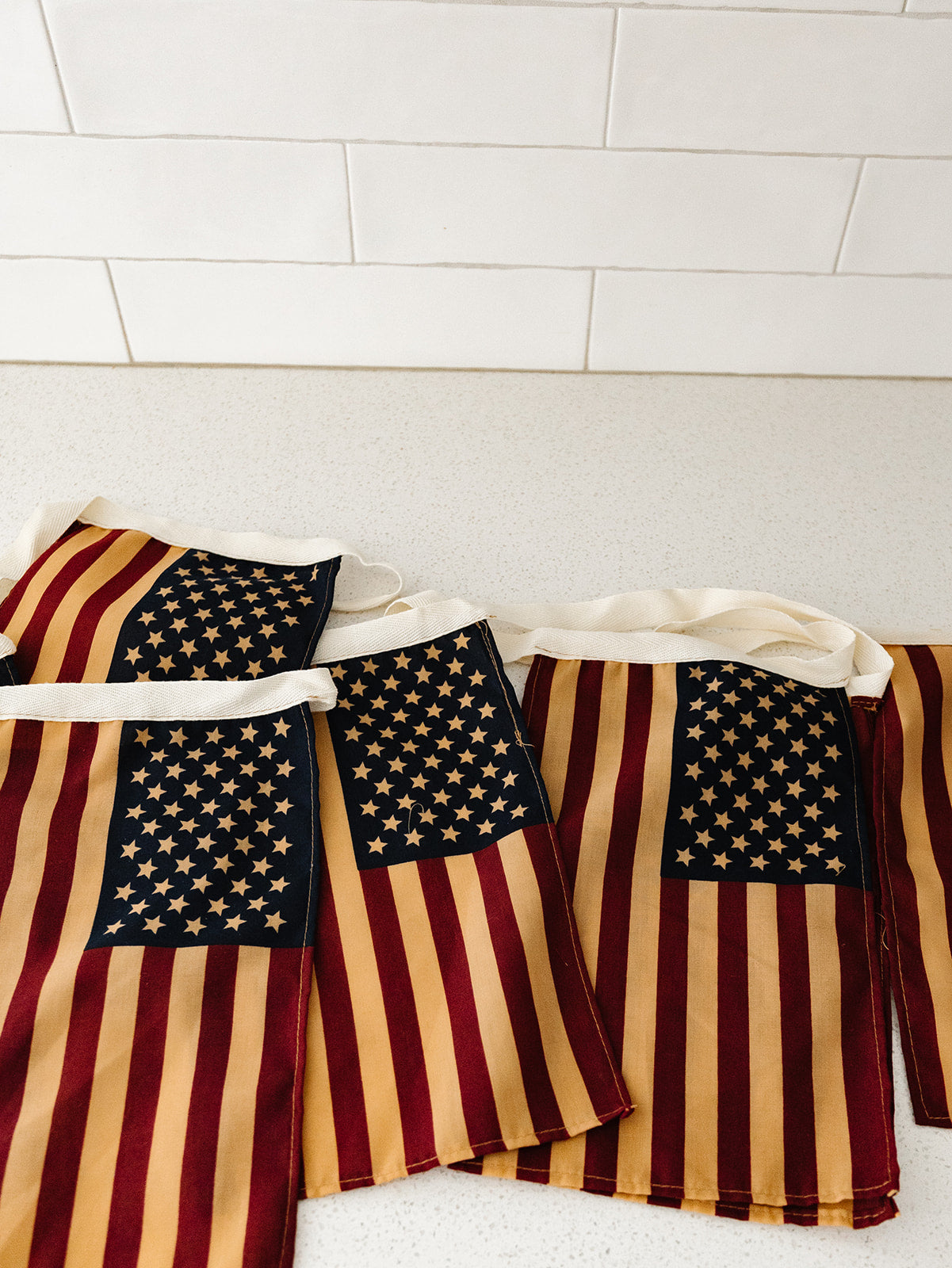 Large American Flag Garland - 12ft