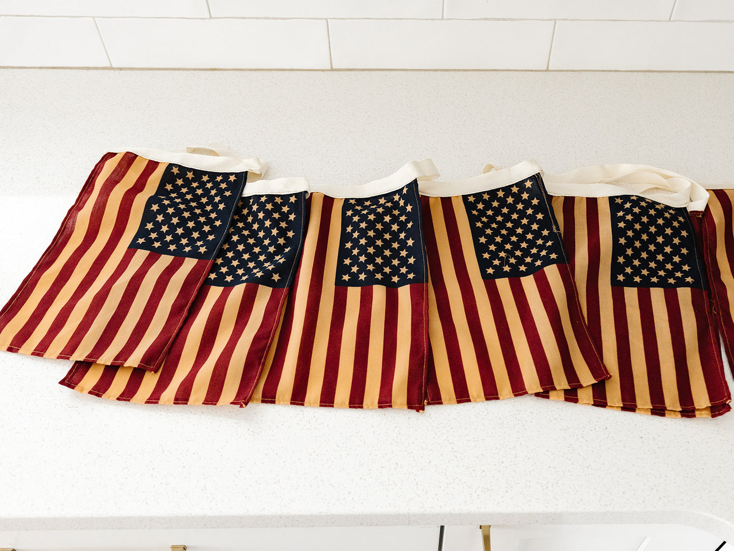 Large American Flag Garland - 12ft