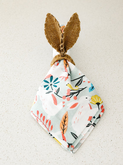 Folk Art Bunny Napkin