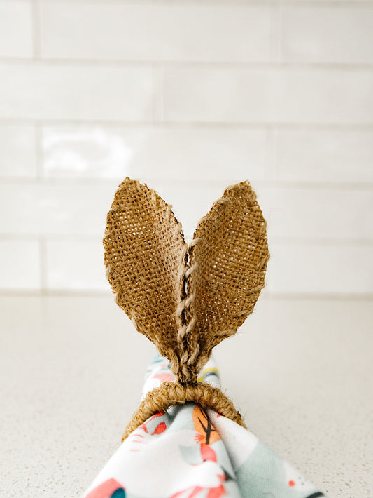 Burlap Easter Bunny Ears Napkin Ring