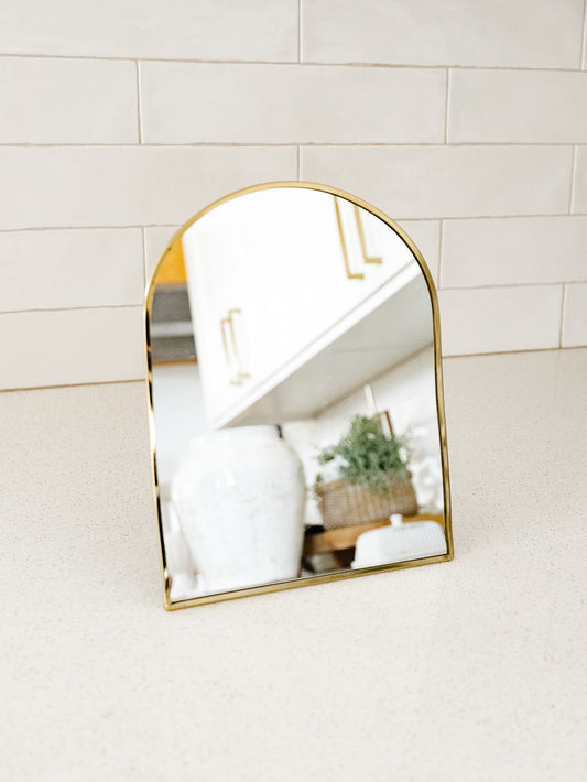 Brass Arched Mirror