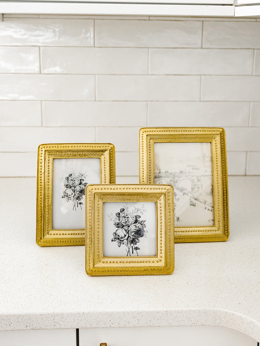 Gold Beaded Edge Photo Frame - 3 Sizes