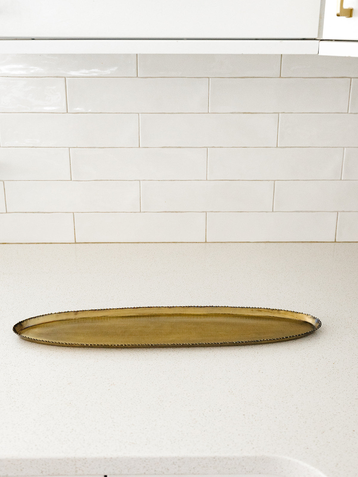 Oval Metal Tray  - Antique Brass