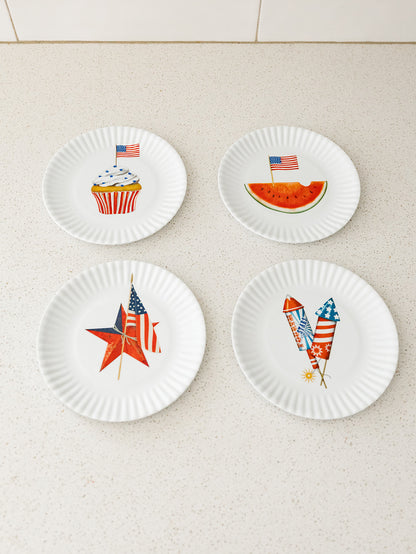 American Holiday Melamine Plate - Set of 4