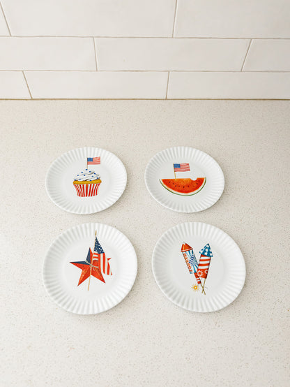 American Holiday Melamine Plate - Set of 4