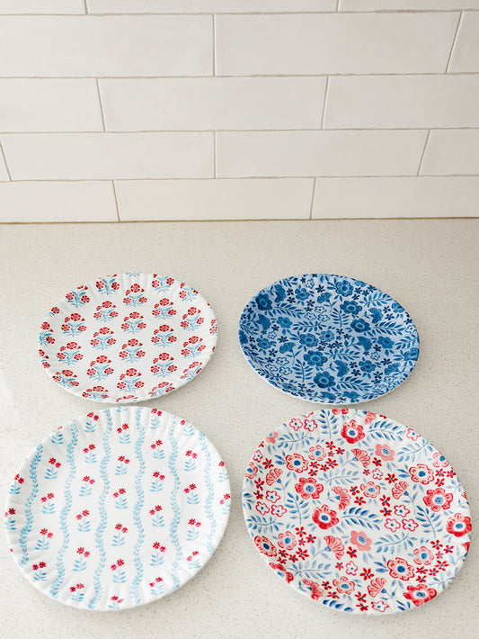 Americana Melamine Plates - Set of 4