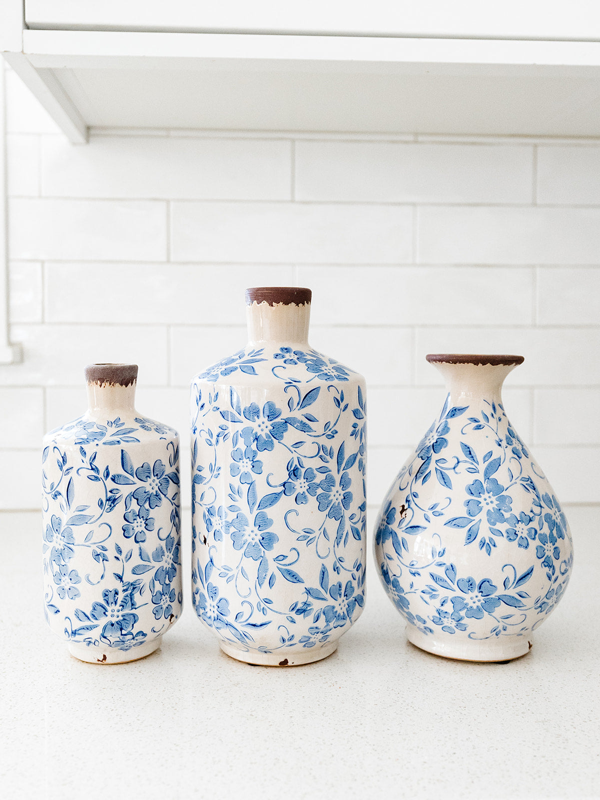 Blue Floral Vases - 3 Styles