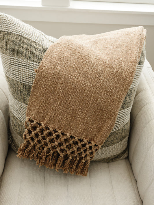 Crochet & Fringe Cotton Throw