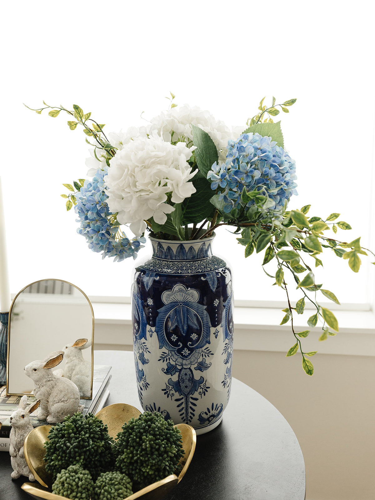Royal Blue and White Tall Vase - (local pick up only on this item)