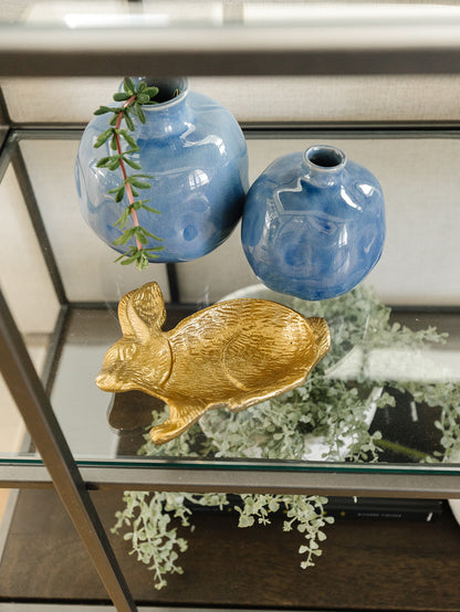Gold Finish Rabbit Dish