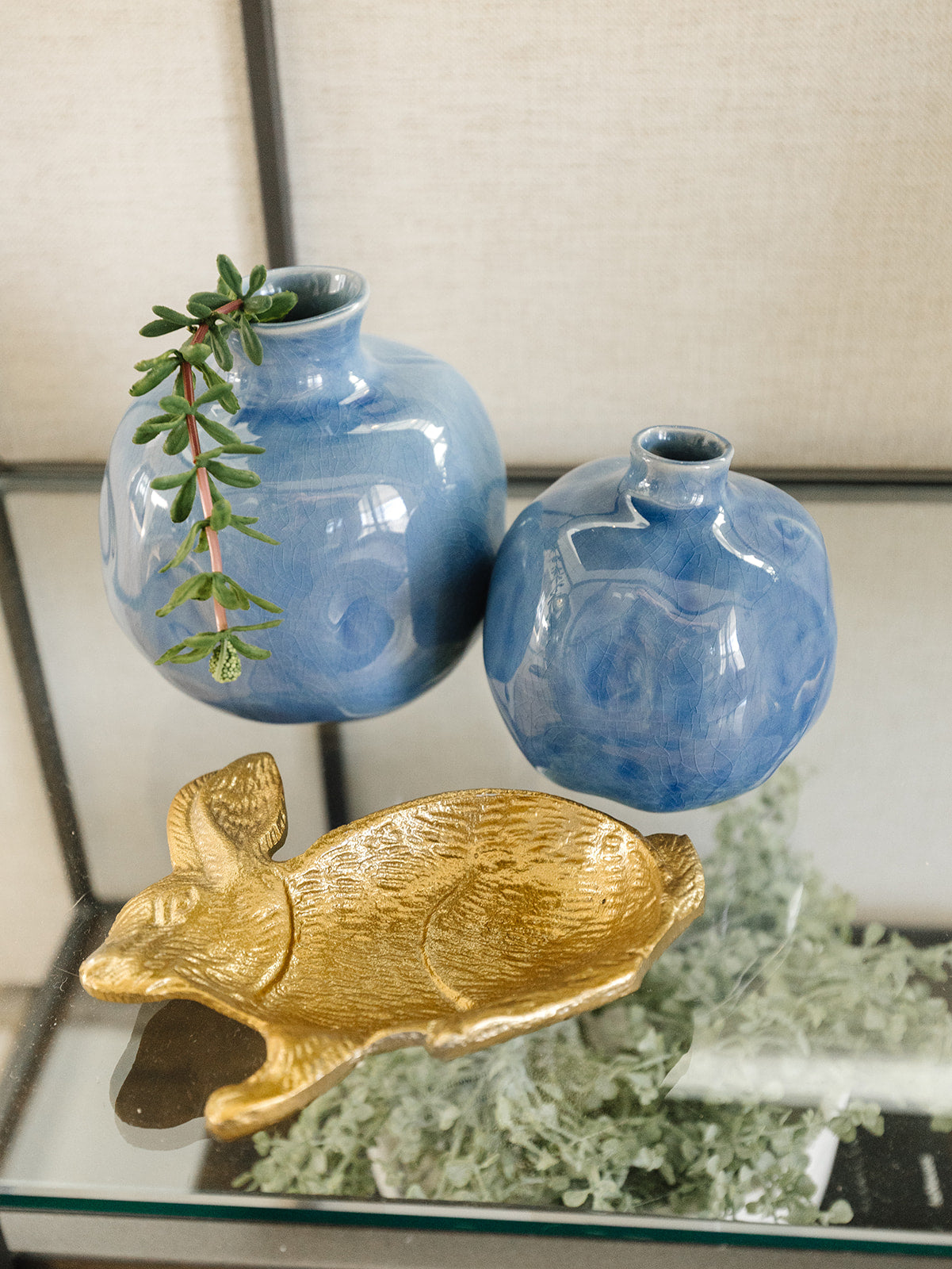 Gold Finish Rabbit Dish