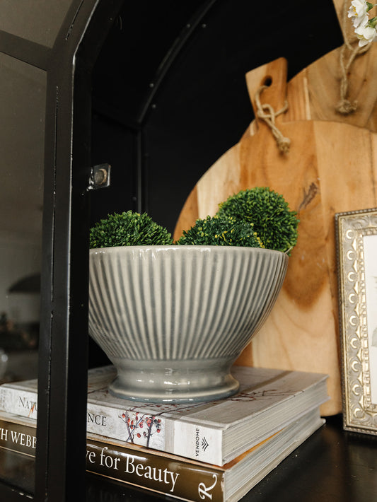 Blue Grey Fluted Bowl
