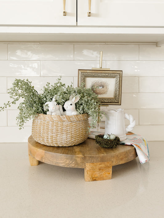 Mango Wood Footed Pedestal