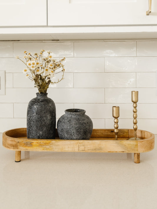 Mango Wood Footed Tray