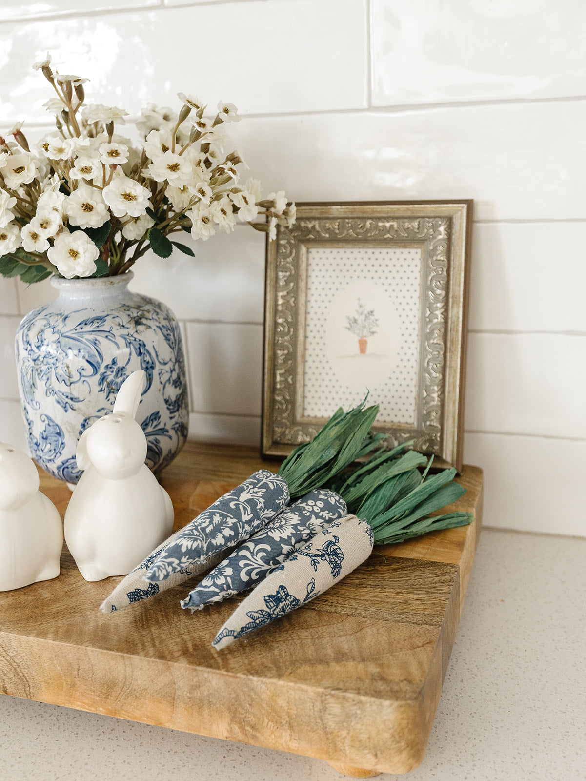 Blue Patterned Carrots - 4 Boxed