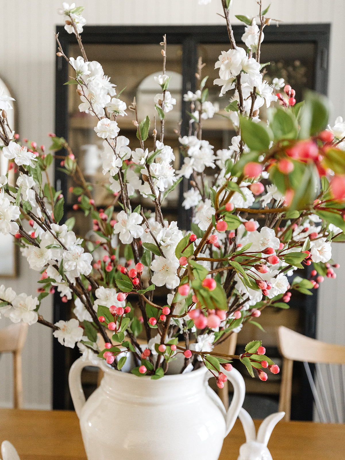 WHITE BLOSSOME Brillian Bara ホワイトブロッサム White Plum Cherry Blossom Spray - 39