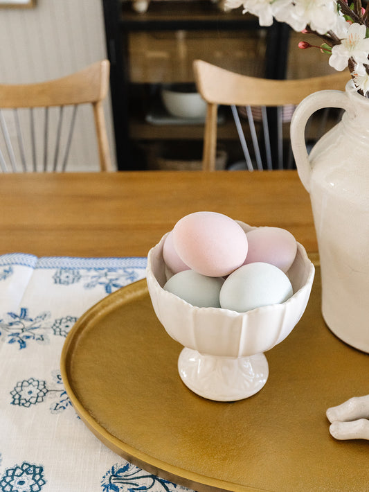 Resin Pastel Flocked Egg - Set of 3  - 3 Colors