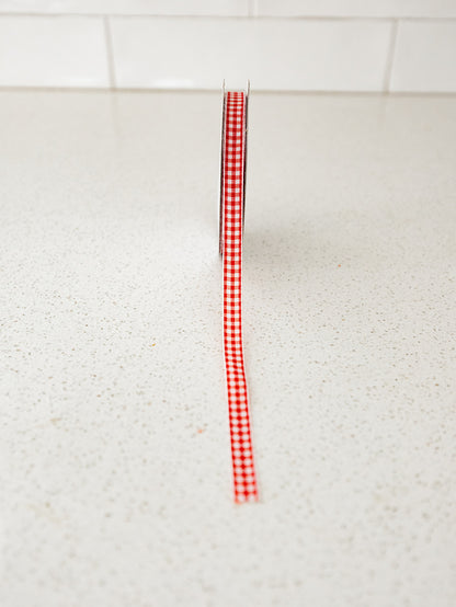 Mini Red Gingham Ribbon