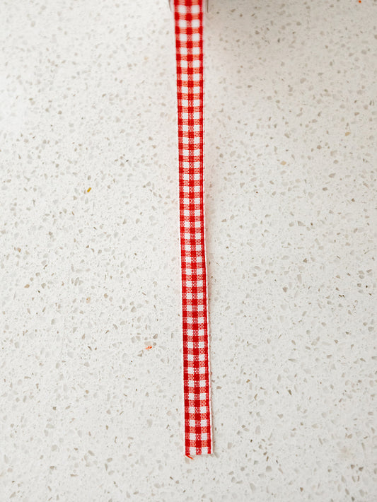 Mini Red Gingham Ribbon