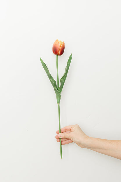 Orange and Yellow Real Touch Tulip Stem - 18.5"