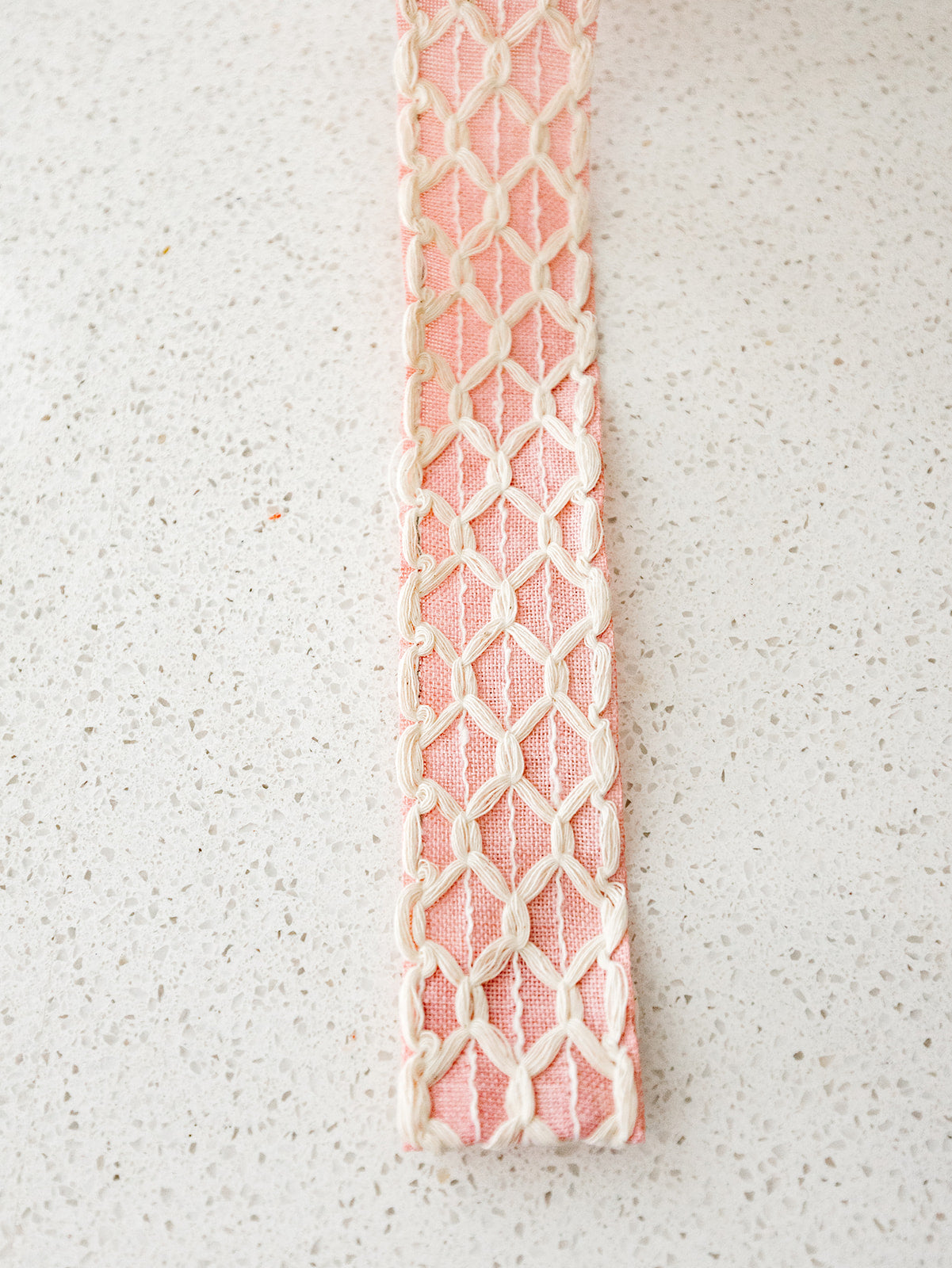 Scalloped Overlay Blush Linen Ribbon - 10yd spool